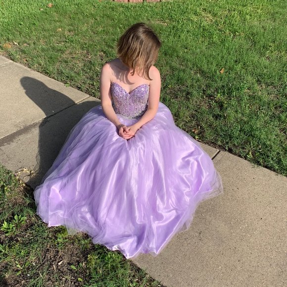 Purple Sweetheart Neckline Princess Prom Dress - Picture 5 of 5